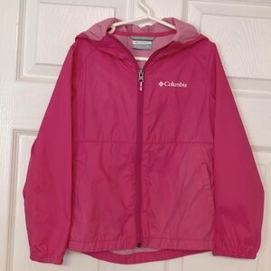 Columbia Wind Jacket Girls Size XS 6 6x Bright Pink. Lightweight. Like new.